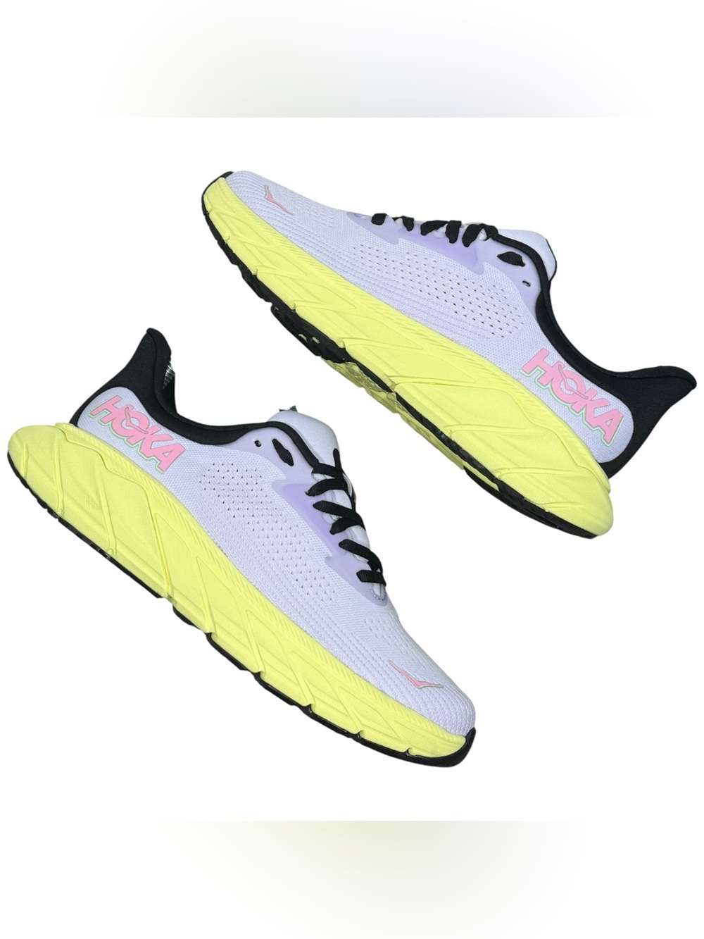 Hoka Arahi 7 Starlight Women's Size 7 B Medium Glow Yellow/Yuzu Lavender Purple - Picture 2 of 12